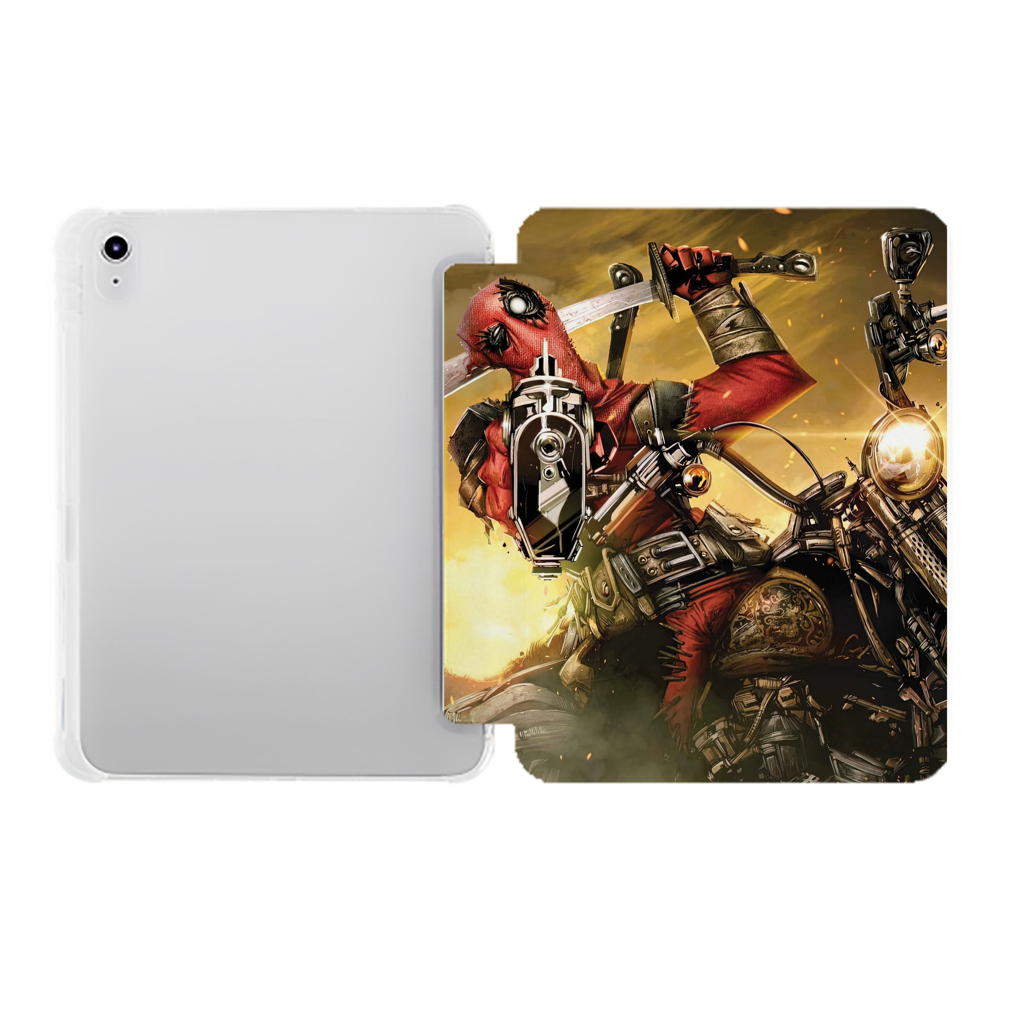 （画像用） Deadpool デッドプール IPad ケース ペン収納付き 三つ折りスタンド PUレザー×シリコン 対応機種9.5/10.5/10.9インチ